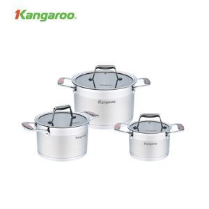 Bộ nồi inox cao cấp 5 lớp Kangaroo KG3CS2 - 3 nồi