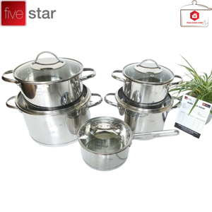 Bộ nồi inox Cao Cấp Kitchi FiveStar