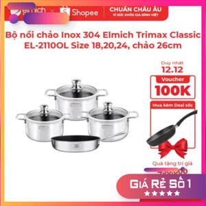 Bộ nồi Inox dập nguyên khối Elmich Trimax Classic EL-2110OL