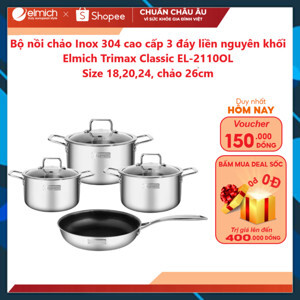 Bộ nồi Inox dập nguyên khối Elmich Trimax Classic EL-2110OL