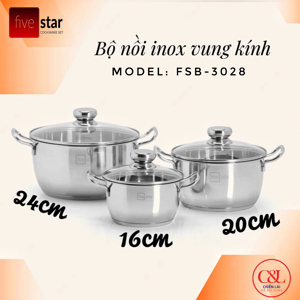 Bộ nồi inox Fivestar Cool 3 chiếc