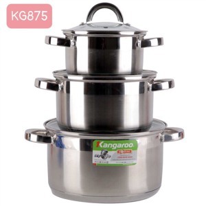 Bộ nồi inox Kangaroo KG875 - 3 nồi