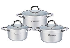 Bộ nồi inox Kangaroo KG876 - 3 nồi
