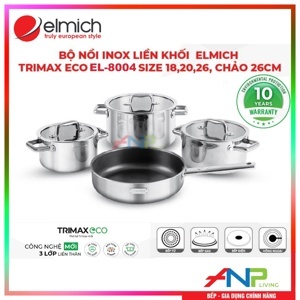 Bộ nồi inox liền khối Elmich Trimax ECO EL-8004