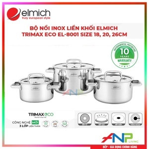 Bộ nồi inox liền khối Elmich Trimax ECO EL-8001