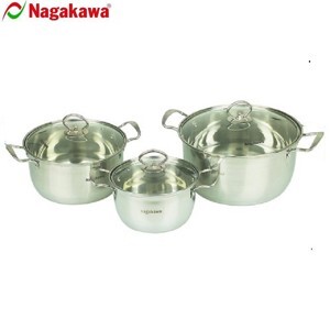 Bộ nồi inox Nagakawa NAG1305 - 3 nồi