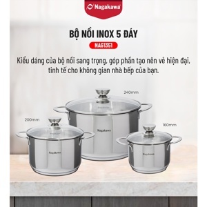 Bộ nồi inox Nagakawa NAG1351