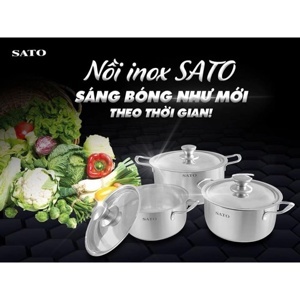 Bộ nồi inox SATO VN-ST-BI31-ONL, 3 đáy