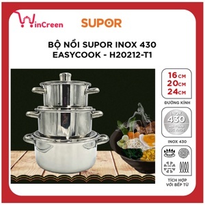 Bộ nồi inox Supor Easycook H20212-T1