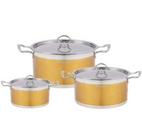 Bộ Nồi Inox Taka TKC03B (16 - 20 - 24cm) - Vàng