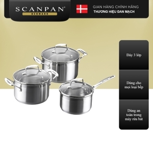 Bộ nồi inox từ Scanpan Impact 3 chiếc 71000301