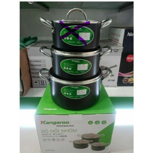 Bộ nồi nhôm đáy từ Kangaroo KG938 - 3 nồi