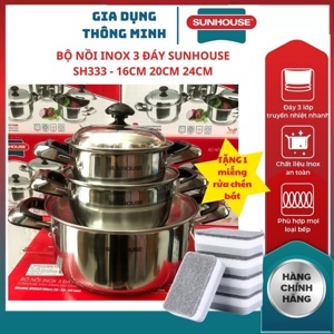 Bộ nồi Sunhouse inox SH333 (SH-333)