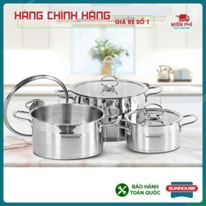Bộ nồi Sunhouse Mama SH784 - Inox 5 đáy