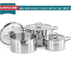 Bộ nồi Sunhouse Mama SH784 - Inox 5 đáy