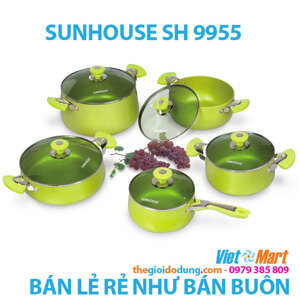 Nồi Sunhouse SH9955 (SH-9955) - Bộ 5 nồi Anod