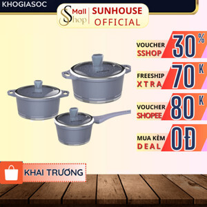 Bộ nồi vân đá đáy từ Sunhouse SHG2003MMB (SHG2003MMA)