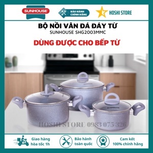 Bộ nồi vân đá đáy từ Sunhouse SHG2003MMC