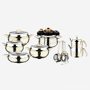 Bộ nồi WEDDING GOLD inox 7 món O.M.S 1061
