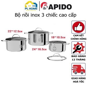 Bộ nồi xửng hấp cao cấp Rapido RK182226