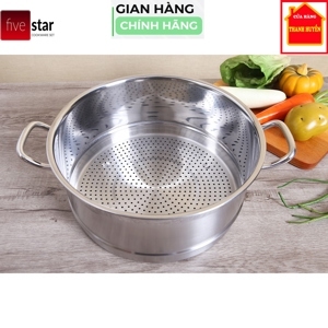 Bộ nồi xửng hấp inox Fivestar - 28 cm, 3 đáy, nắp inox