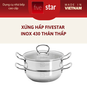 Bộ nồi xửng hấp nắp inox Fivestar - 26 cm