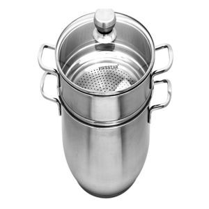 Bộ nồi xửng hấp inox Fivestar ST24-3DG - 24 cm, nắp kính