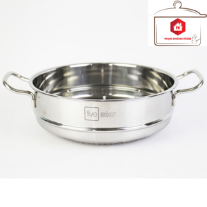 Bộ nồi xửng hấp inox Fivestar - 28 cm, 3 đáy, nắp inox