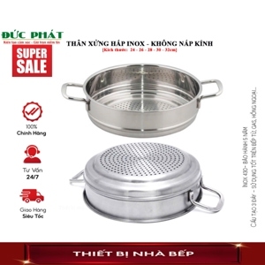 Bộ nồi xửng hấp inox Fivestar - 28 cm, 3 đáy, nắp inox