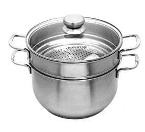 Bộ nồi xửng hấp inox Fivestar ST28-3DG - 28 cm, 3 đáy, nắp kính