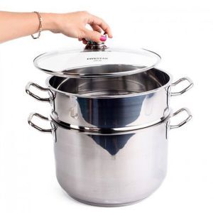 Bộ nồi xửng hấp inox Fivestar ST24-3DG - 24 cm, nắp kính