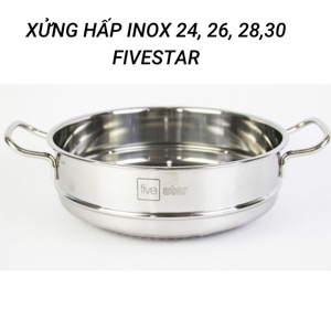 Bộ nồi xửng hấp inox Fivestar - 30 cm, nắp inox, 3 đáy