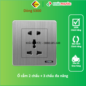 Bộ ổ cắm 2 chấu và 3 chấu UTEN S300GZ12Z13/N