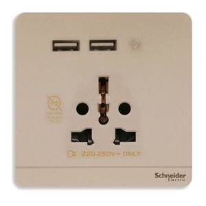 Bộ ổ cắm đa năng và sạc USB đôi E8342616USB_WG_G19