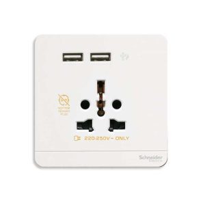 Bộ ổ cắm đa năng và sạc USB đôi E8342616USB_WE_G19