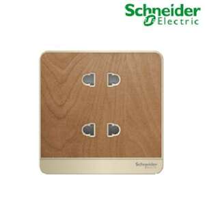 Bộ ổ cắm đôi 2 chấu AvatarON Schneider E83426U2_WD_G19