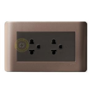 Bộ ổ cắm đôi 3 chấu Schneider E84426UEST2RSZ-G19