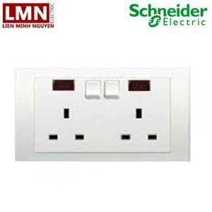 Bộ ổ cắm đôi 3 chấu Vivace Schneider KB25N_AS