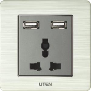 Bộ ổ cắm đơn 3 chấu và ổ cắm USB  V6.0GZ13/2NU