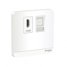 Bộ ổ cắm HDMI và mạng Cat5E AvatarON Schneider E8332HDRJS5_WE_G19