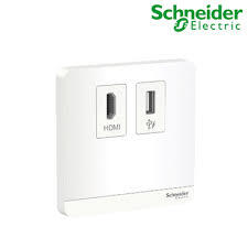 Bộ ổ cắm HDMI và USB AvatarON Schneider E8332HDUSB_WE_G19