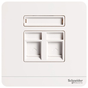 Bộ ổ cắm mạng Cat6 đôi AvatarON Schneider E8332RJS6_WE_G19