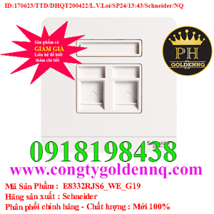 Bộ ổ cắm mạng Cat6 đôi AvatarON Schneider E8332RJS6_WE_G19