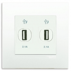 Bộ ổ cắm sạc USB đôi Schneider KB32USB_WE