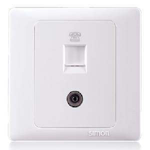 Bộ ổ cắm TV và ổ cắm dữ liệu RJ45 Cat.5e Simon 55302S