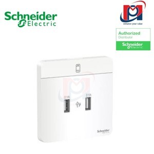 Bộ ổ sạc USB đôi Schneider AvatarON E8332USB_WE_G19