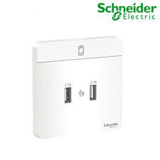 Bộ ổ sạc USB đôi Schneider AvatarON E8332USB_WE_G19