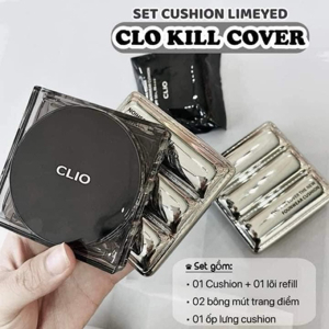 Bộ phấn nước trang điểm Set clio cover liquid founwear cushion fall set