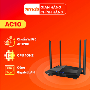 Bộ phát Wifi Tenda AC10 AC1200 LAN Gigabit