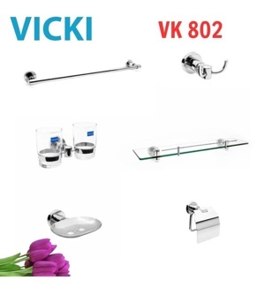 Bộ phụ kiện 6 món inox 304 Vicki VK802